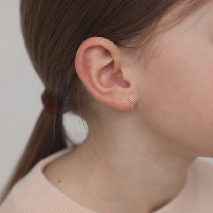 14k Gold The Perfect Tiny Hoop Baby / Toddler / Kids Earrings Hoop