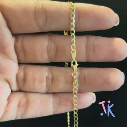 10k Gold 3mm Flat Curb Chain