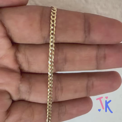 10k Gold 3mm Flat Curb Chain 18"