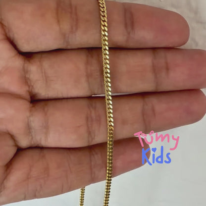 Solid Cuban Chain 10K Gold – 16" | 2mm