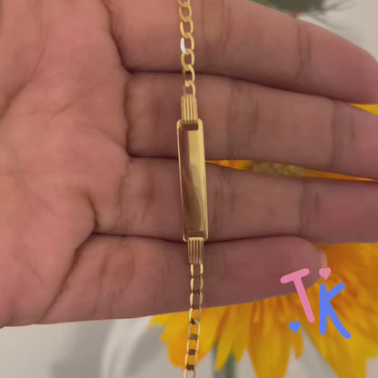 10k Cutout Tag ID Baby Bracelet 6"