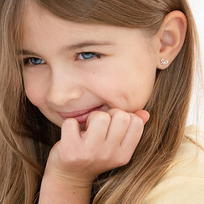 Pendientes de mariposa con joyas pequeñas para niñas