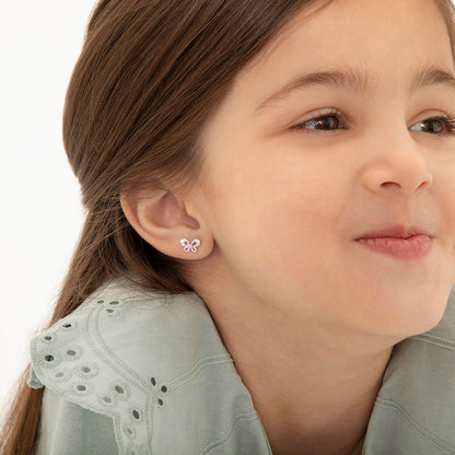 Pendientes de mariposa con joyas pequeñas para niñas