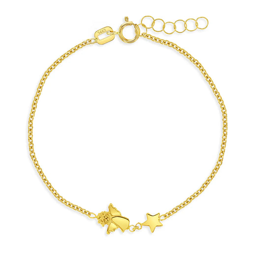 14k Polished Angel Chain Link Girls Bracelet 5" to 6"