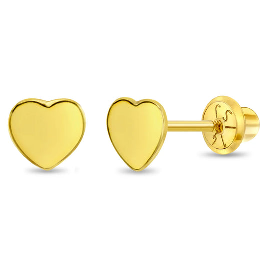 14k Polished Heart Children's Earrings