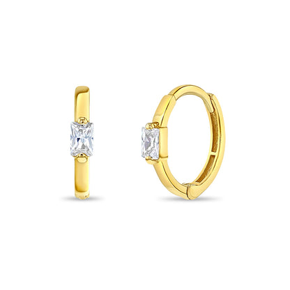 14k Baguette Hoop Earrings