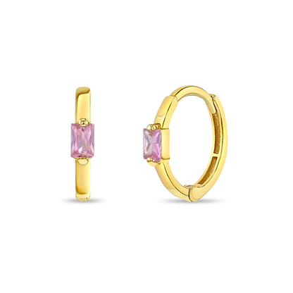 14k Baguette Hoop Earrings