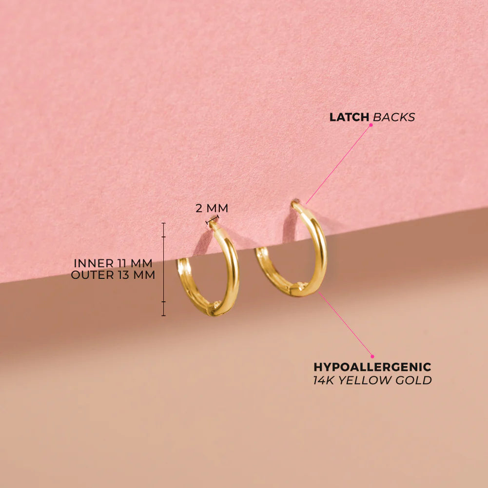 14k Gold The Perfect Tiny Hoop Baby / Toddler / Kids Earrings Hoop