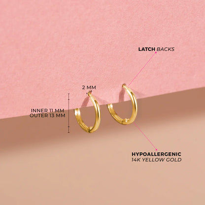 14k Gold The Perfect Tiny Hoop Baby / Toddler / Kids Earrings Hoop