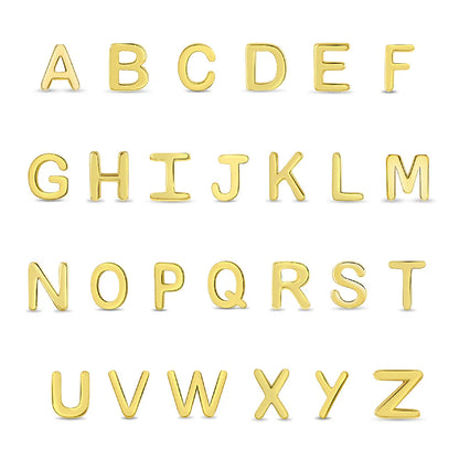 14k Itsy Bitsy Initial Letter Girl Earrings