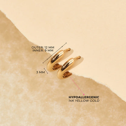 14k Gold The Perfect Tiny Hoop Baby / Toddler / Kids Earrings Hoop