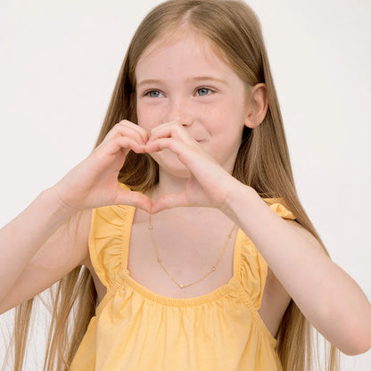 14k Sparkling Station Necklace 16" to 17"