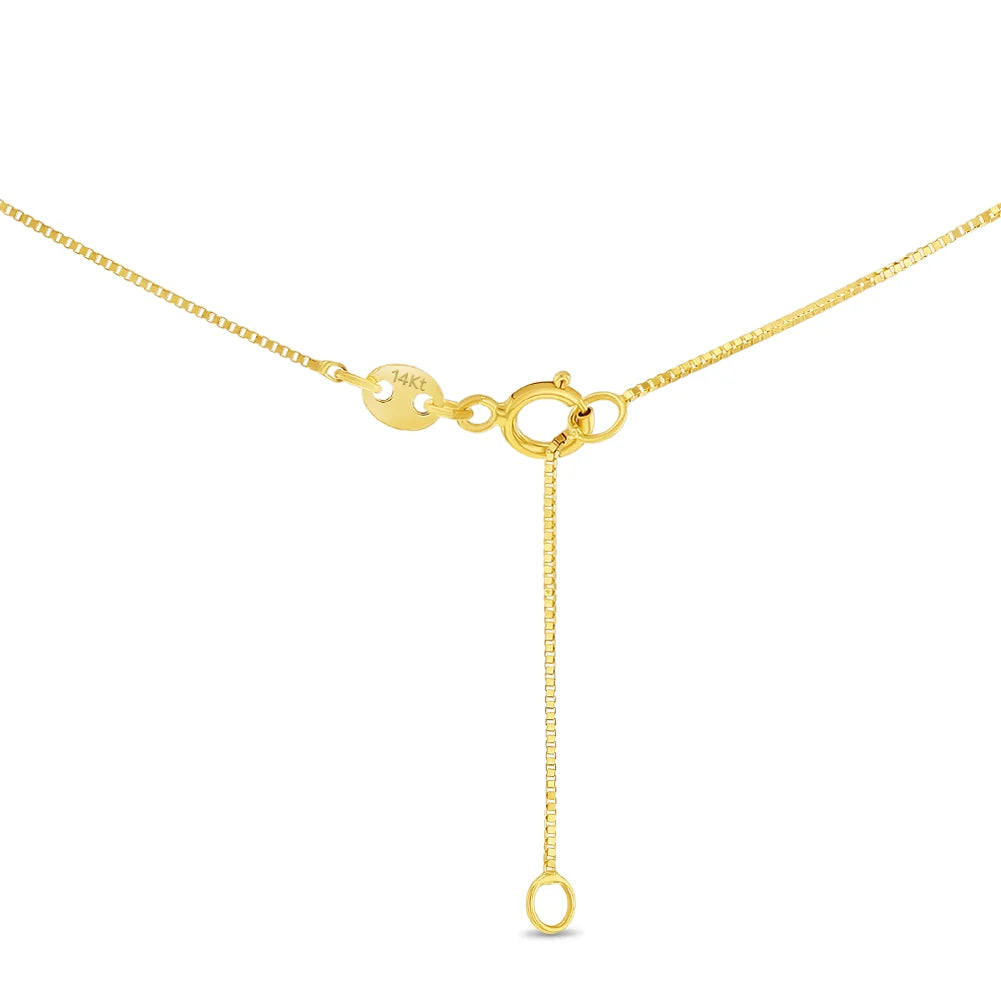 14k Gold Hidden Halo Bezel Girls Necklace 16" ext 17"