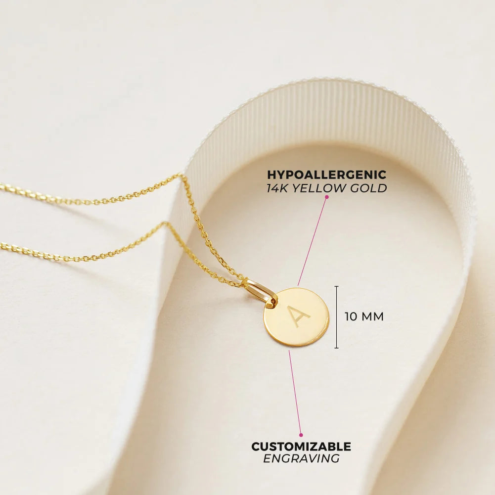 14k Round Tag ID Children's Necklace