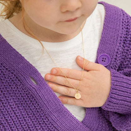14k Round Tag ID Children's Necklace