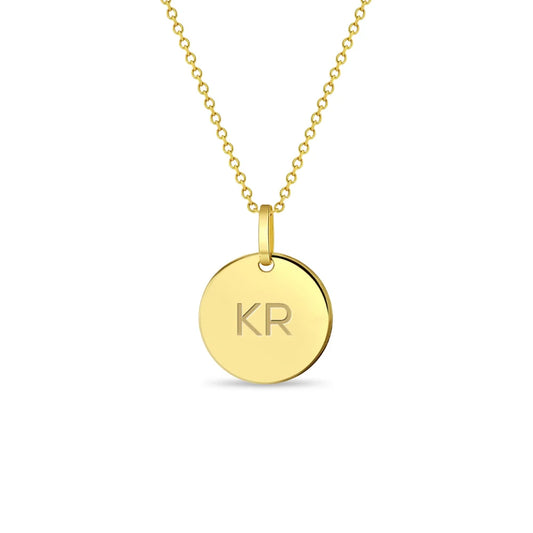 14k Round Tag ID Children's Necklace