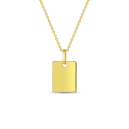 14k Gold Square Tag Women's Necklace