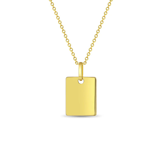 14k Gold Square Tag Women's Necklace