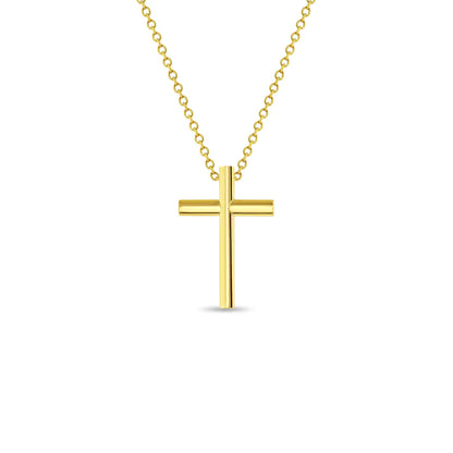 14k Small Cross Women's Pendant Necklace 16" to 18"