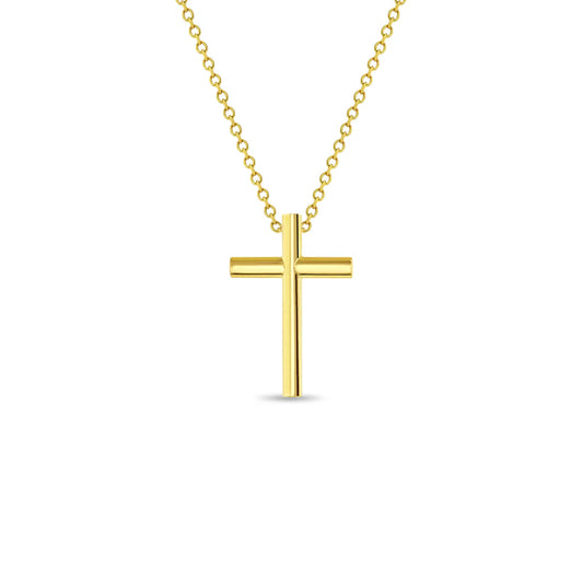 14k Small Cross Women's Pendant Necklace 16" to 18"